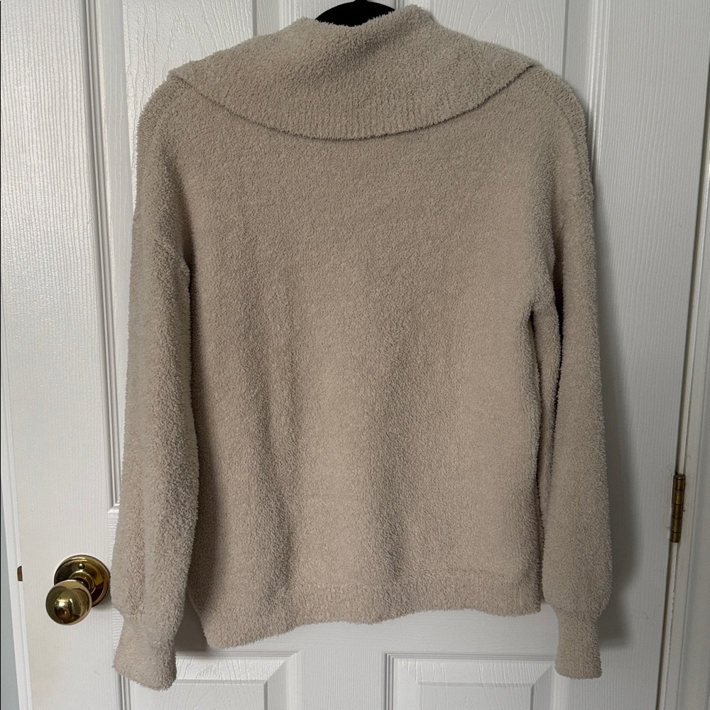Max Studio Cream Button-Up Turtleneck Sweater - Picture 3 of 3